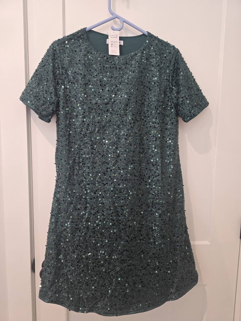 Cupshe Love Tree Emerald Green Sequin A-Line Dress